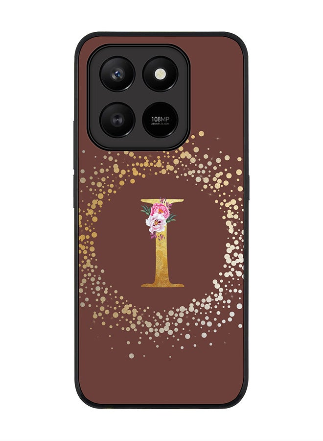 For Honor X7d 4G / X7d 5G / 400 Smart Case,Slim fit Camera Protection, Shockproof Thin Phone cover  - Custom Monogram Floral - I  (Brown )